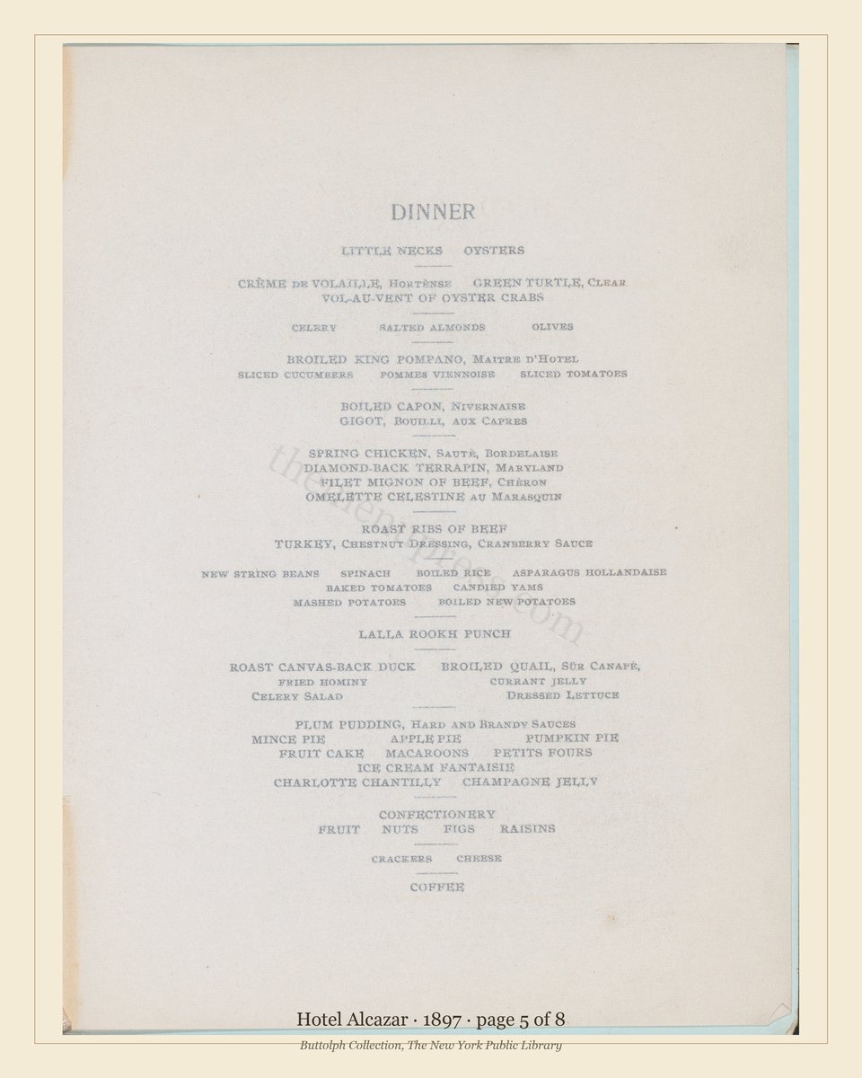 Vintage menu — page 5 of 8