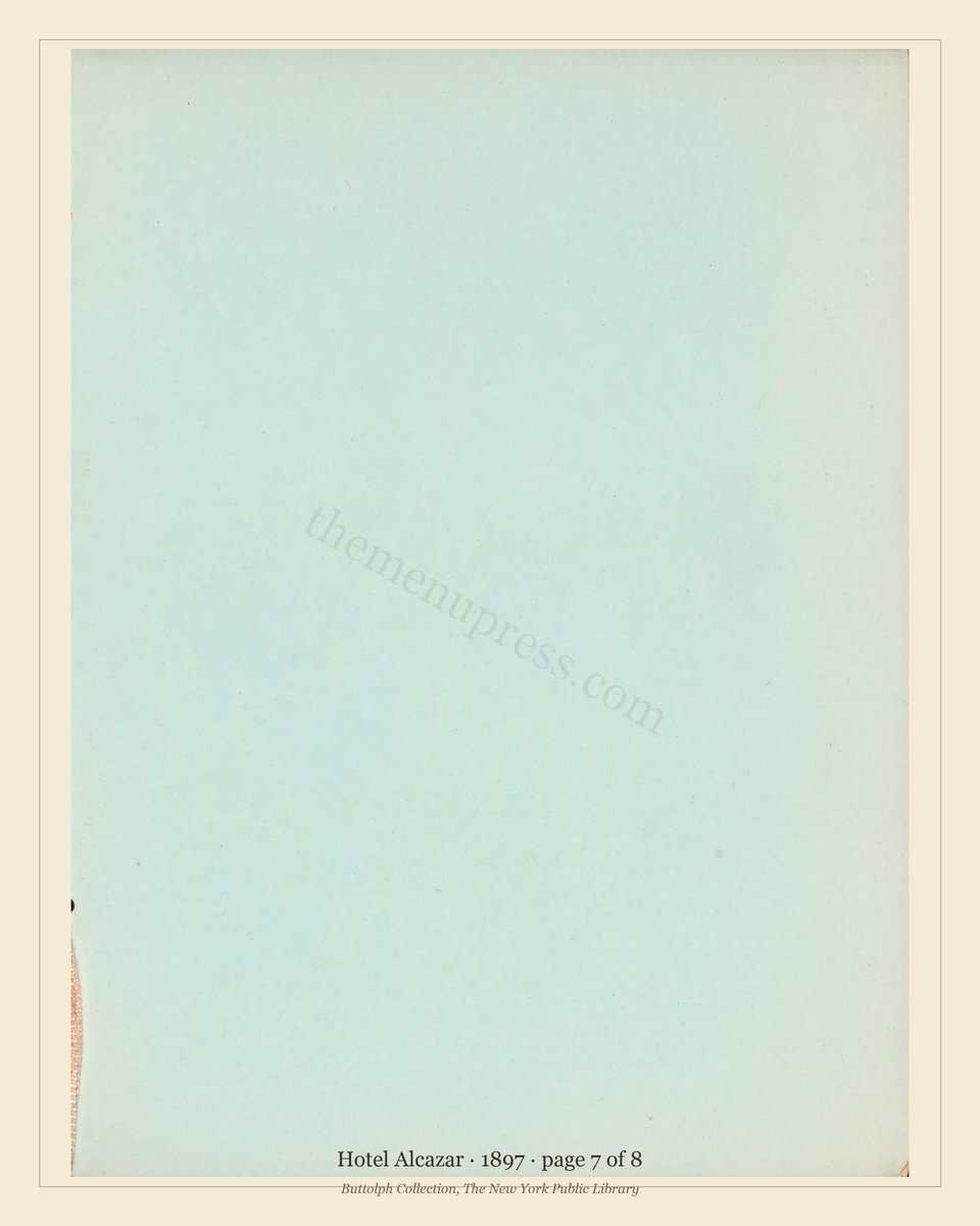 Vintage menu — page 7 of 8