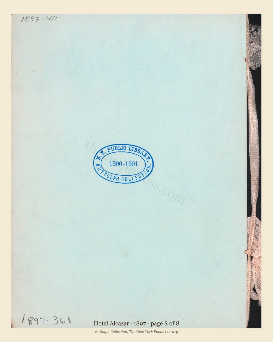 Vintage menu — page 8 of 8