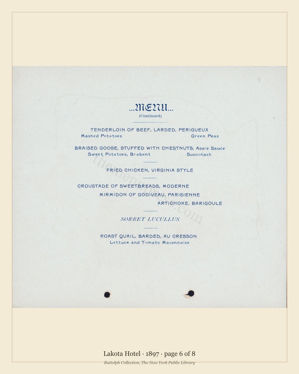 Vintage menu — page 6 of 8
