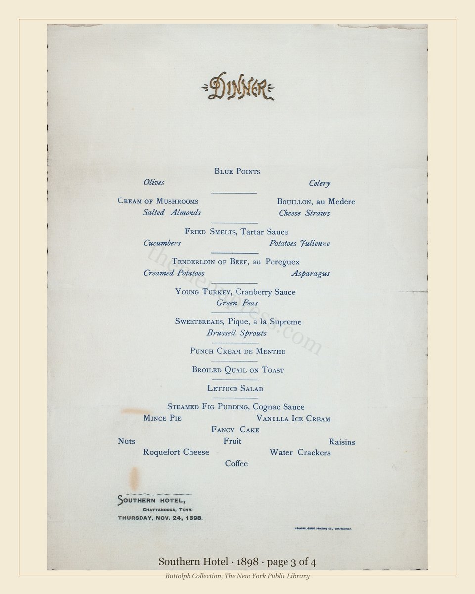 Vintage menu — page 3 of 4