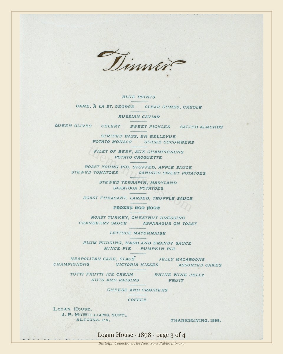 Vintage menu — page 3 of 4