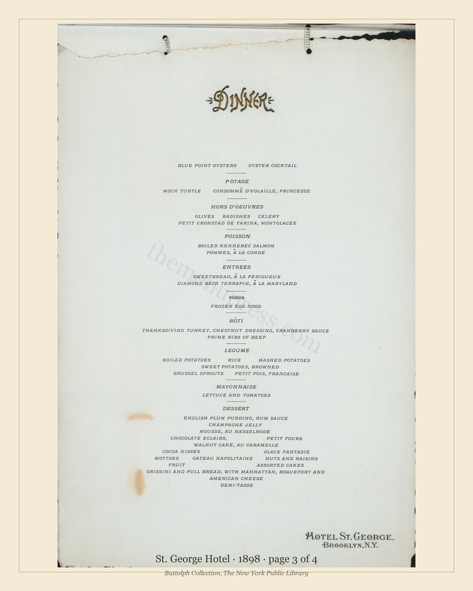 Vintage menu — page 3 of 4