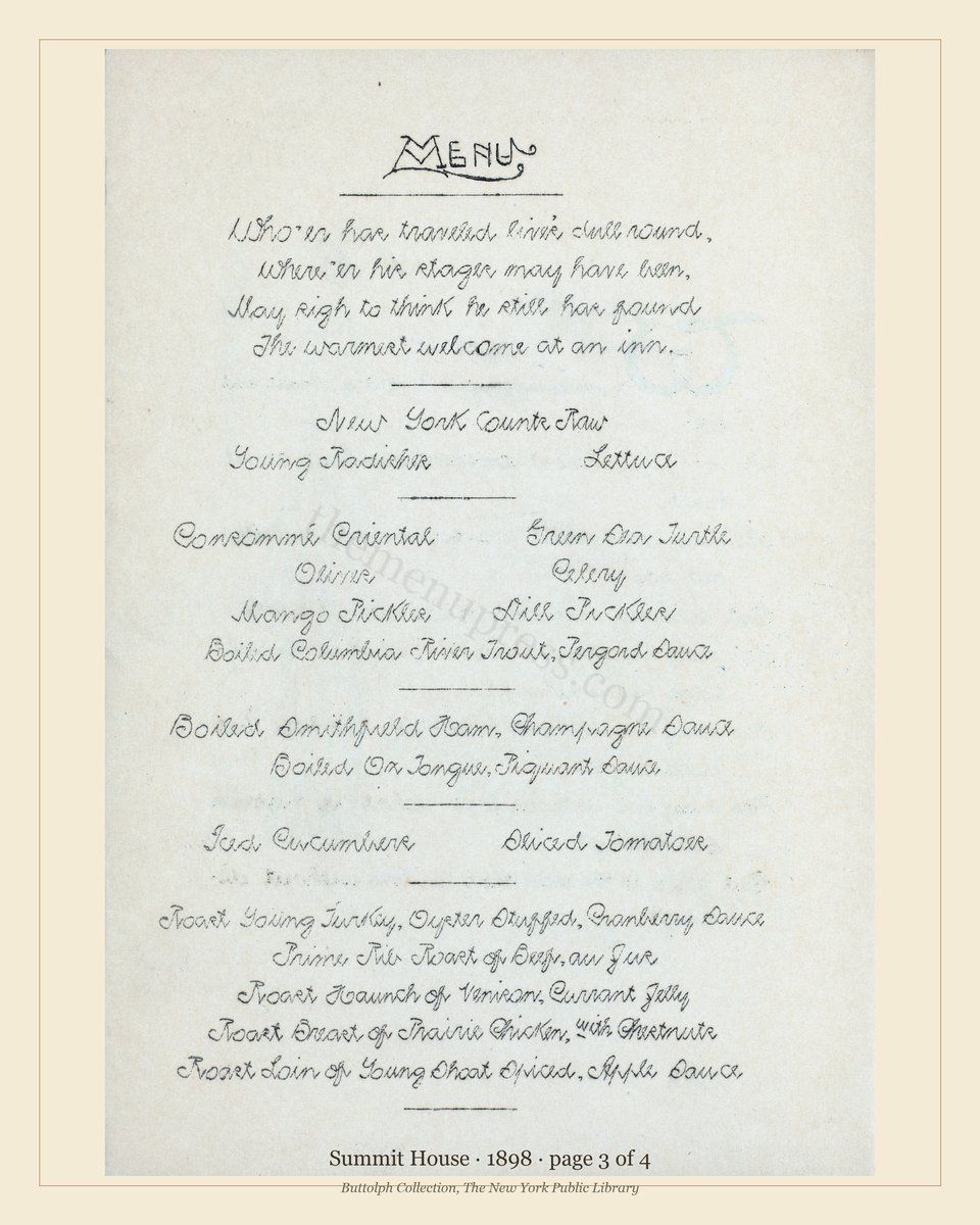 Vintage menu — page 3 of 4