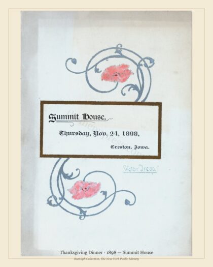 Thanksgiving Dinner · 1898 — Summit House