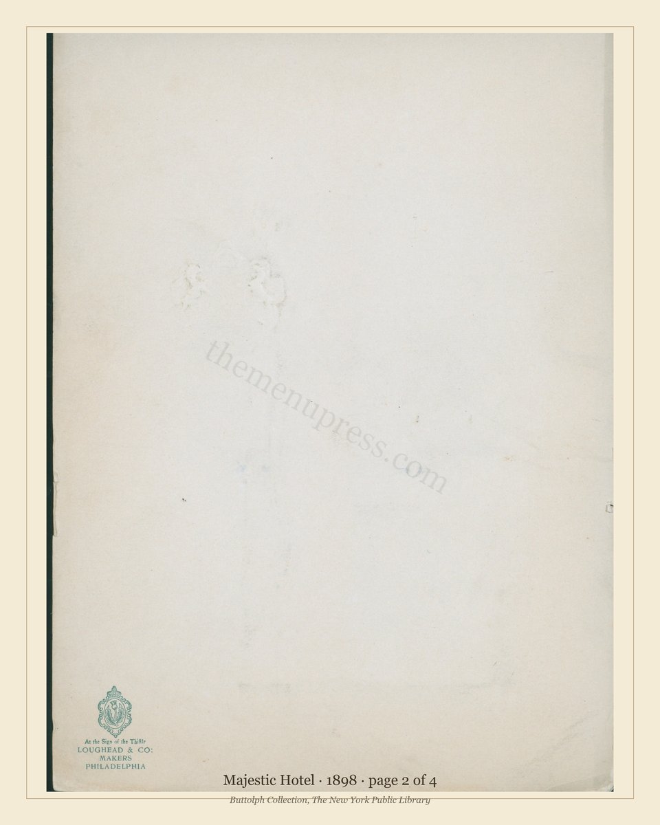 Vintage menu — page 2 of 4