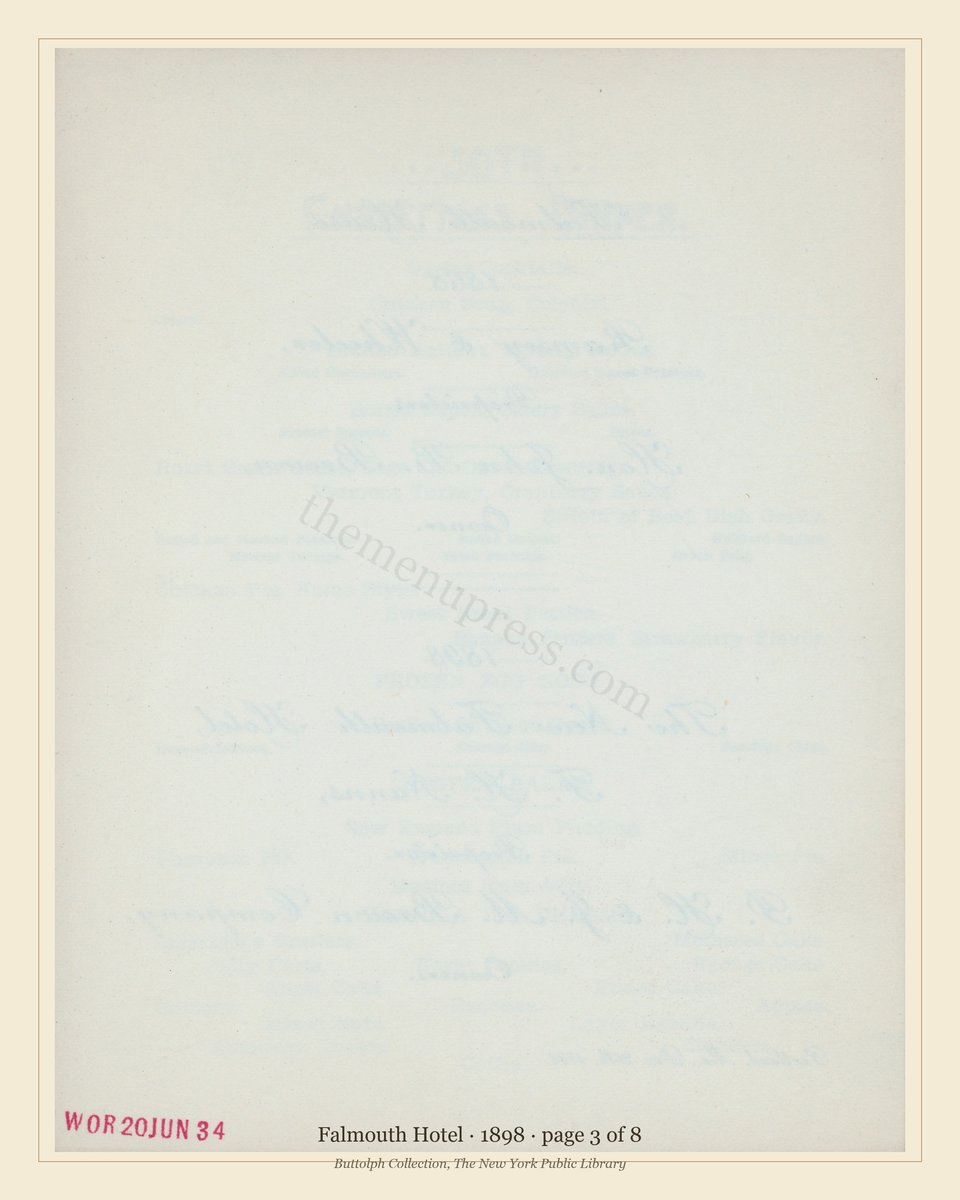 Vintage menu — page 3 of 8