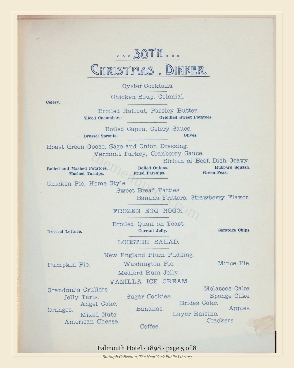 Vintage menu — page 5 of 8
