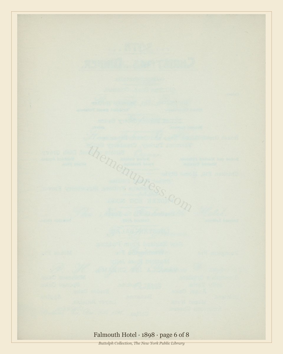 Vintage menu — page 6 of 8