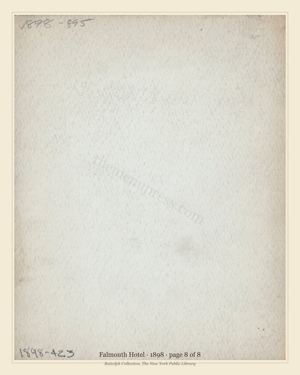 Vintage menu — page 8 of 8