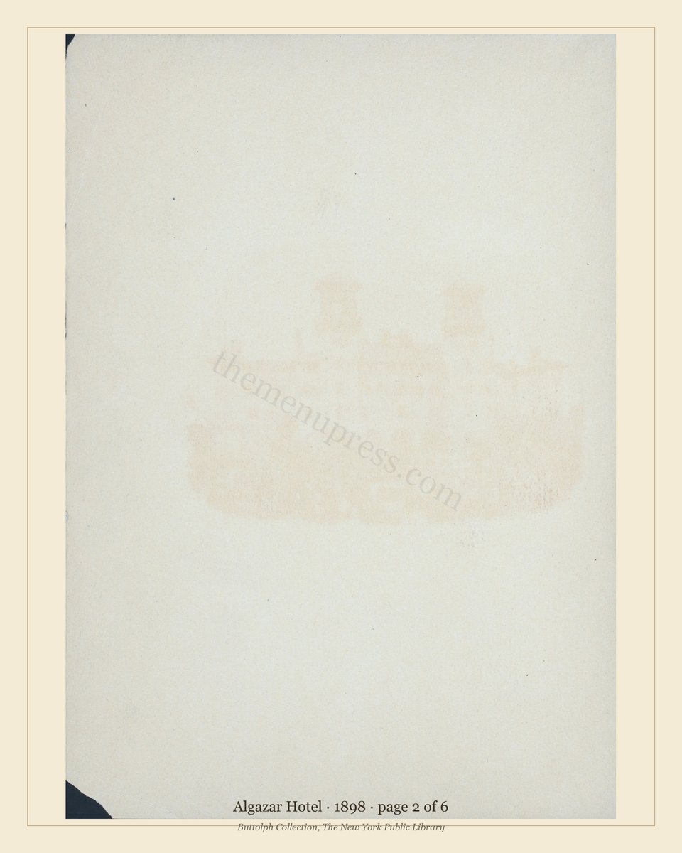 Vintage menu — page 2 of 6