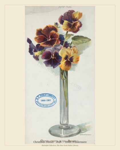 Christmas Dinner · 1898 — Hotel Windermere