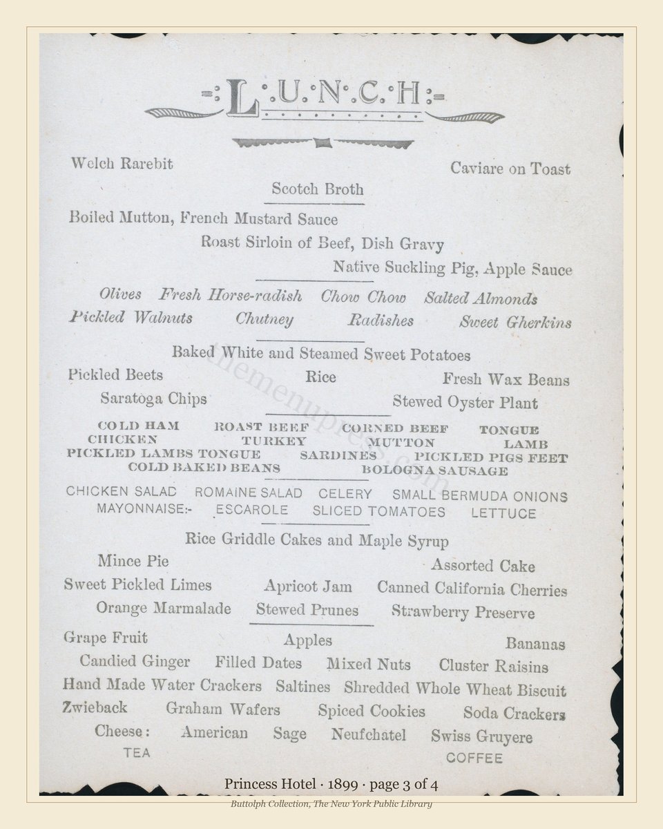 Vintage menu — page 3 of 4