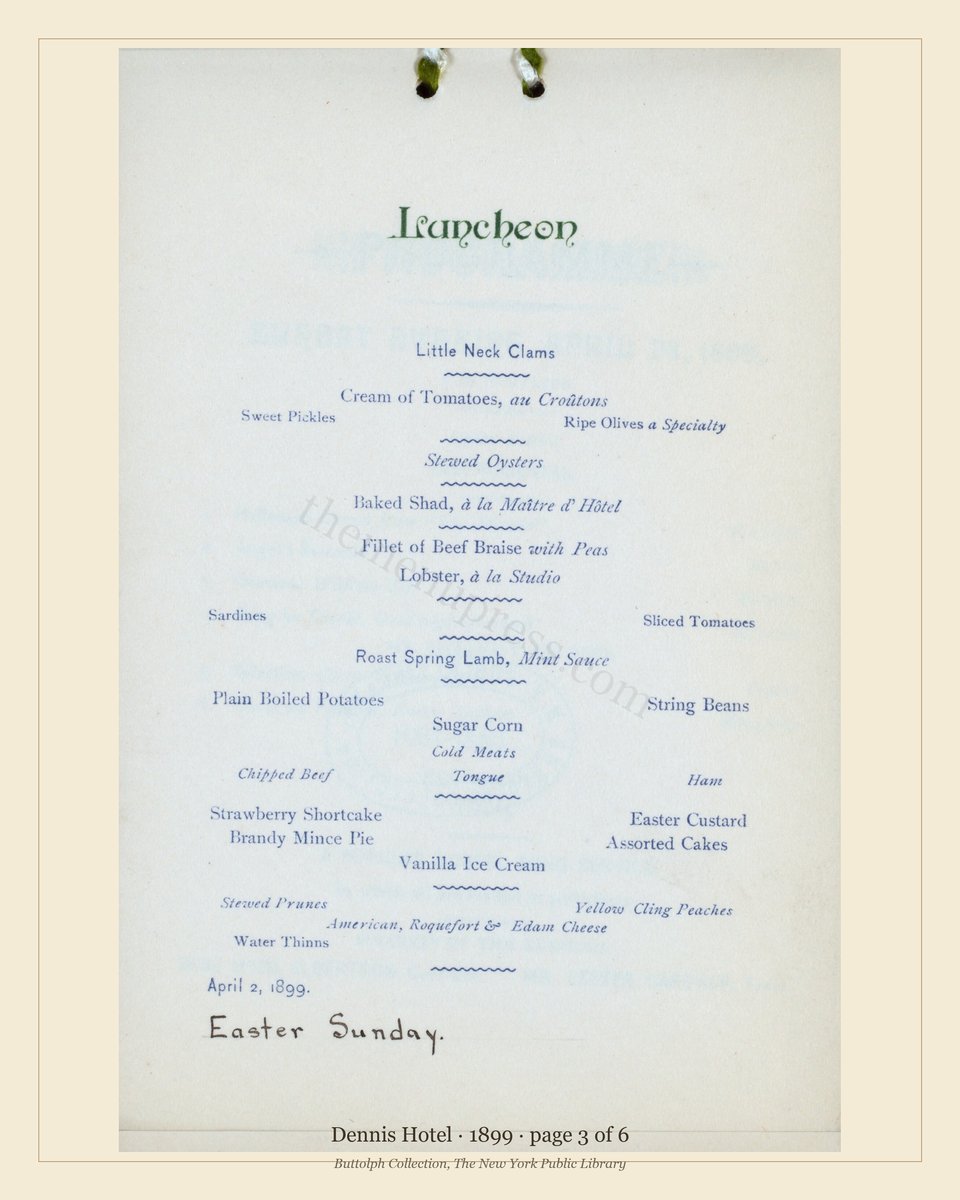 Vintage menu — page 3 of 4