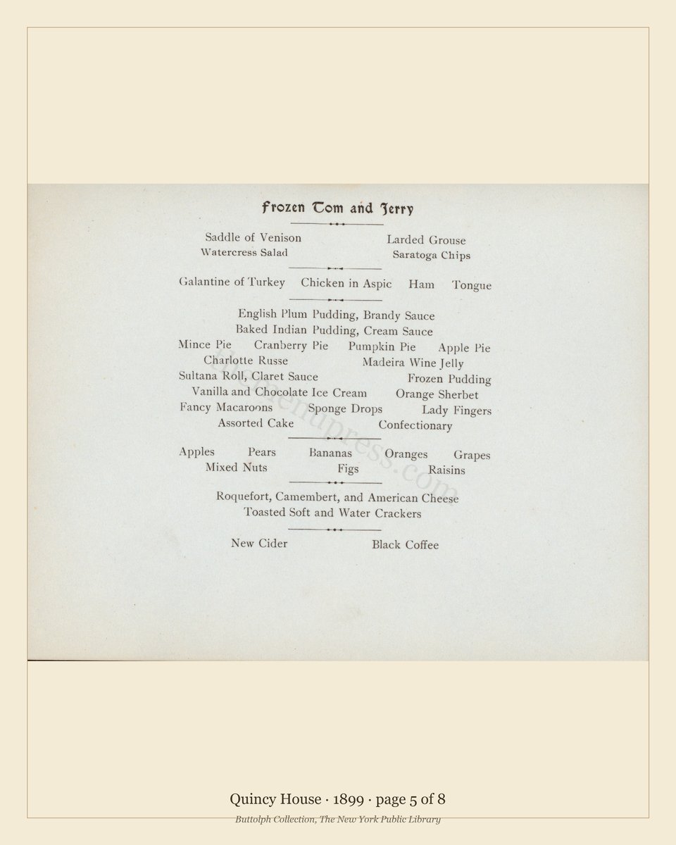 Vintage menu — page 5 of 8