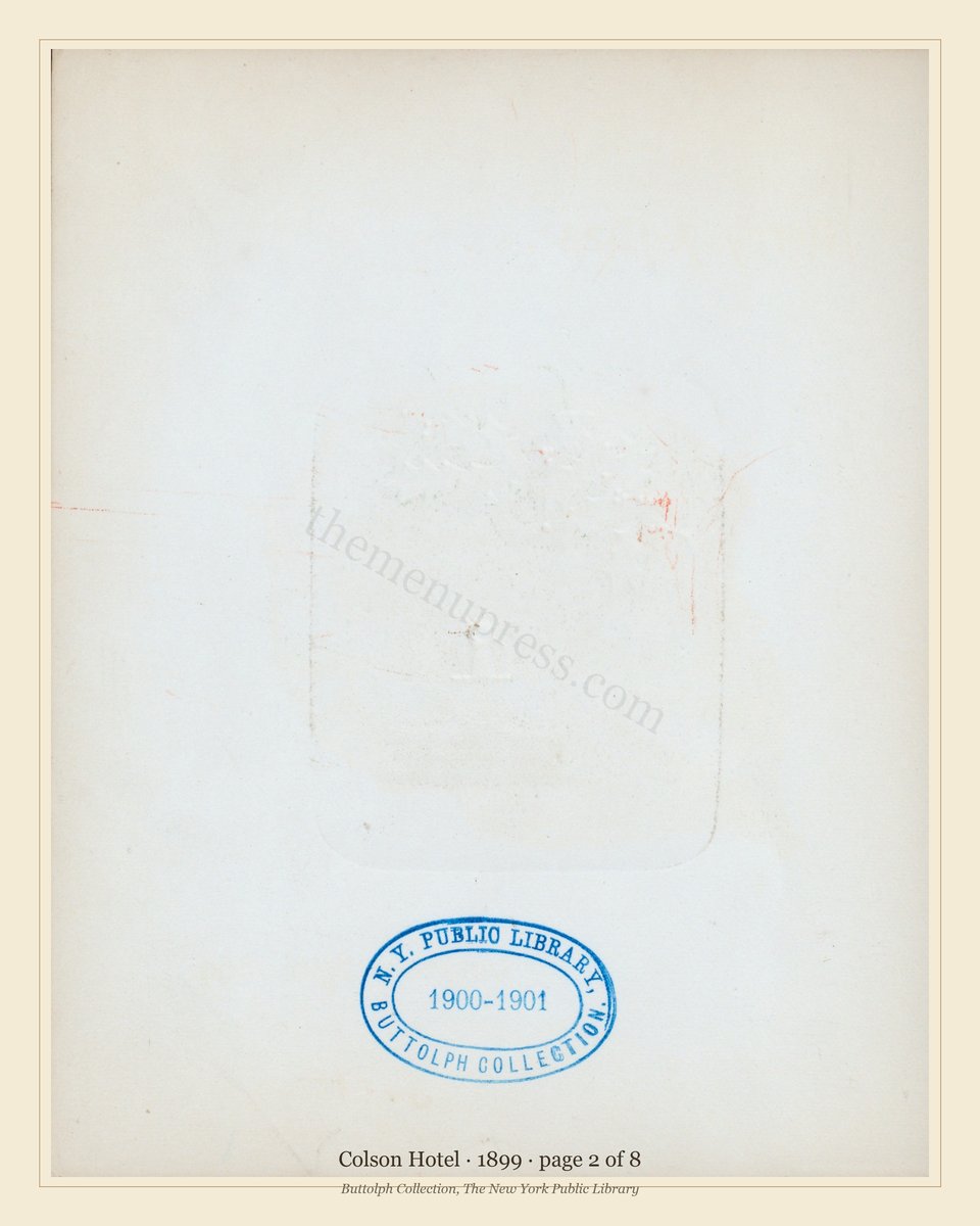 Vintage menu — page 2 of 8