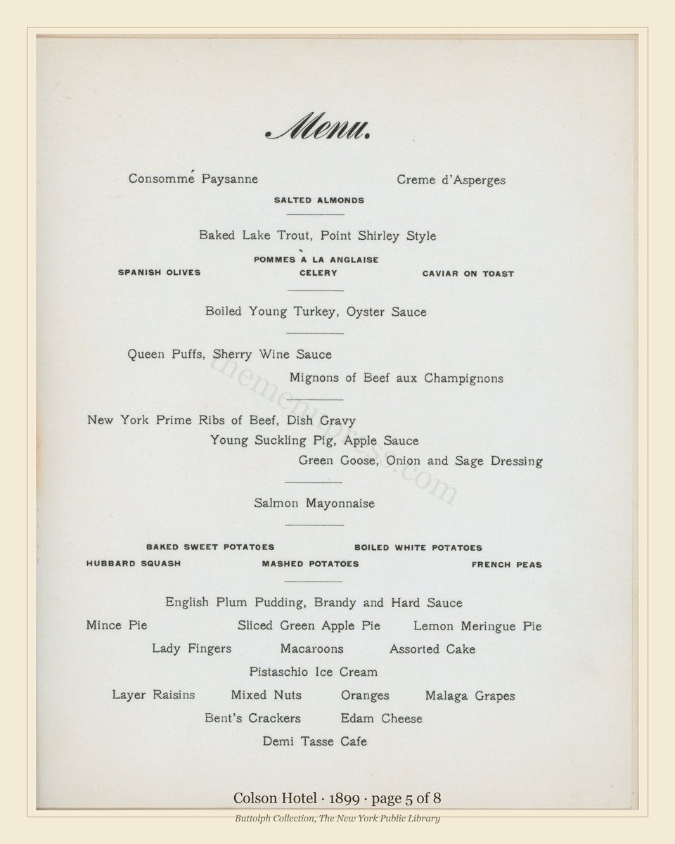 Vintage menu — page 5 of 8
