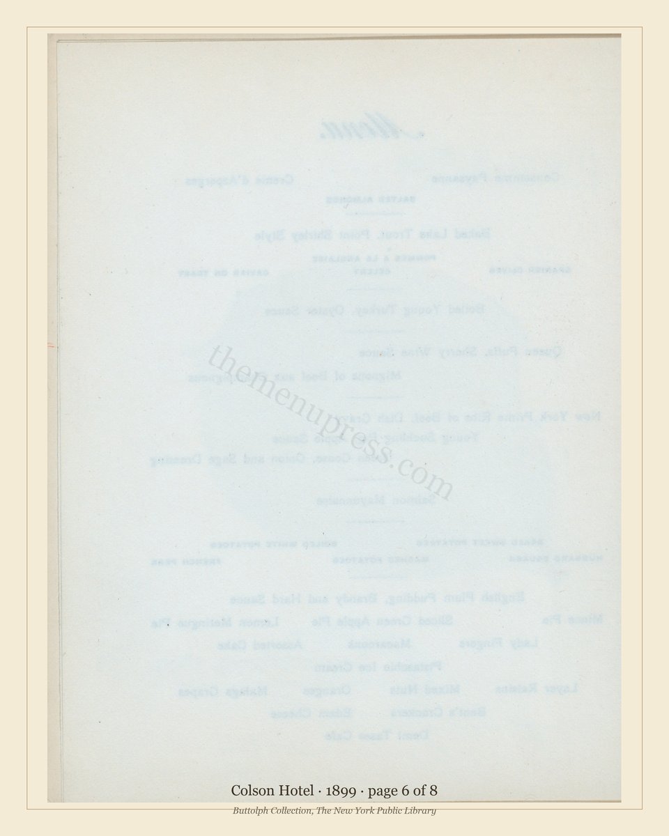 Vintage menu — page 6 of 8