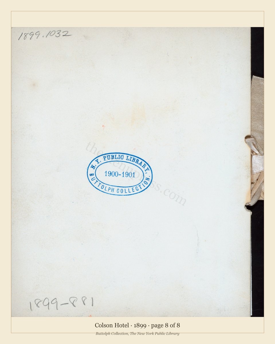 Vintage menu — page 8 of 8