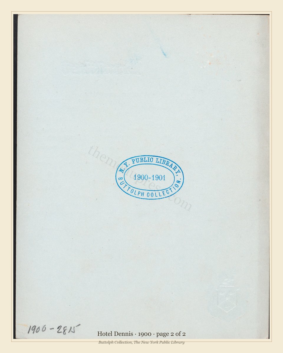 Vintage menu — page 2 of 2