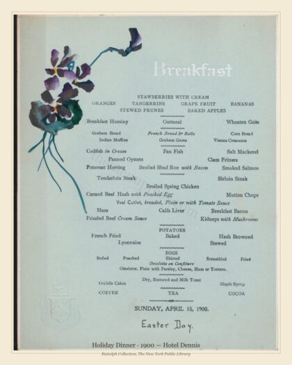 Holiday Dinner · 1900 — Hotel Dennis
