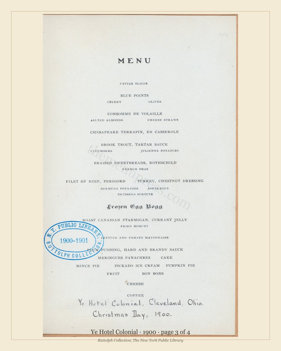 Vintage menu — page 3 of 4