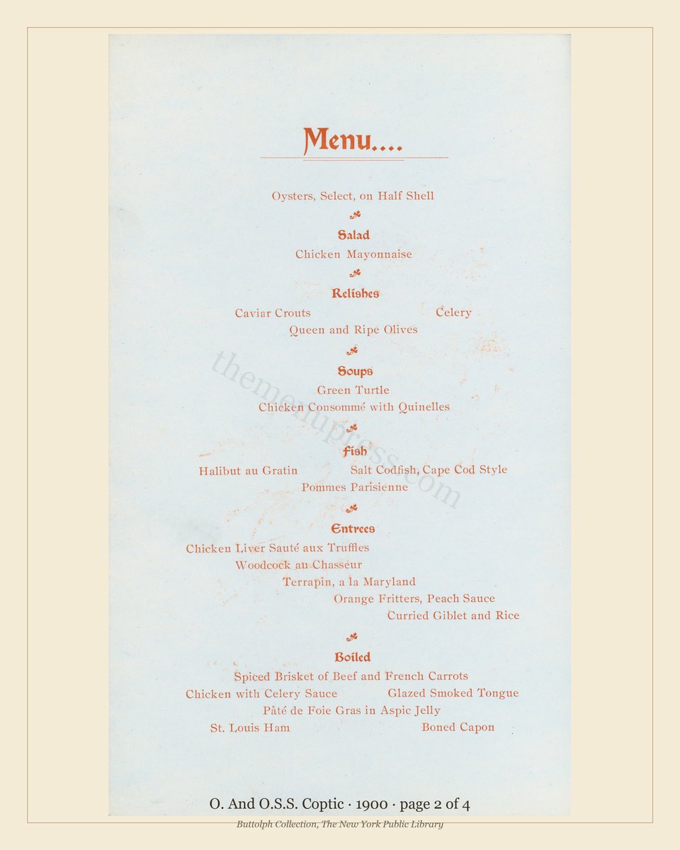 Vintage menu — page 2 of 4