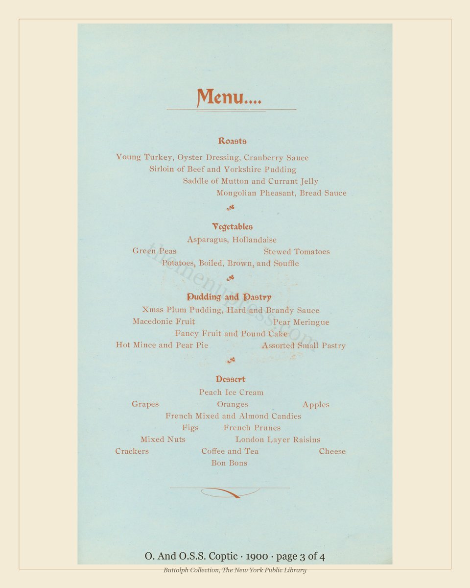 Vintage menu — page 3 of 4