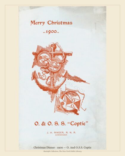 Christmas Dinner · 1900 — O. And O.S.S. Coptic