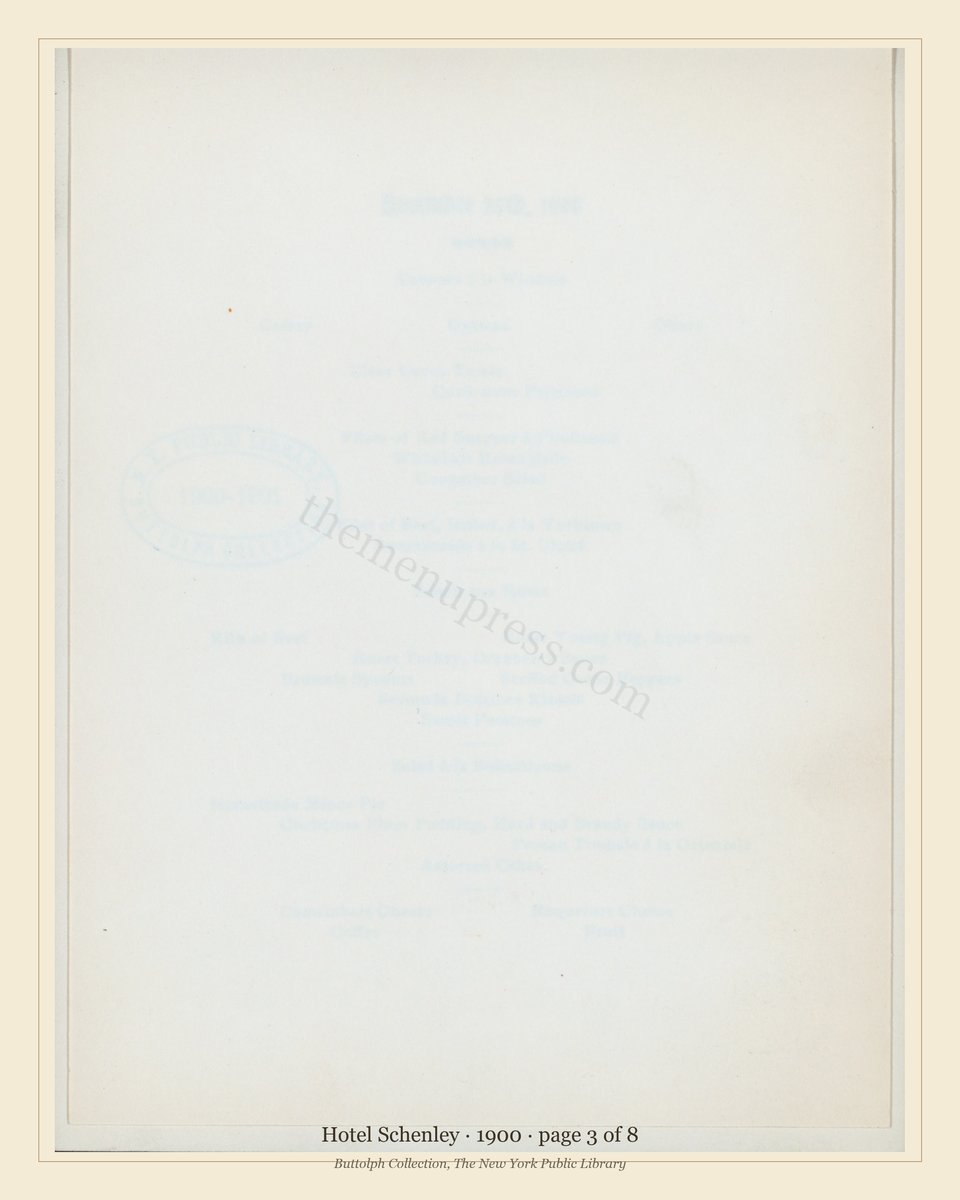 Vintage menu — page 3 of 5