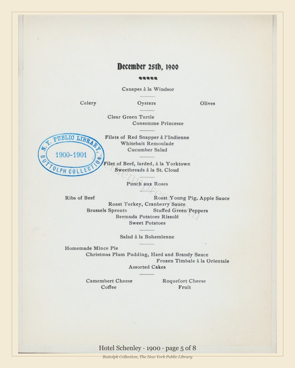 Vintage menu — page 5 of 5