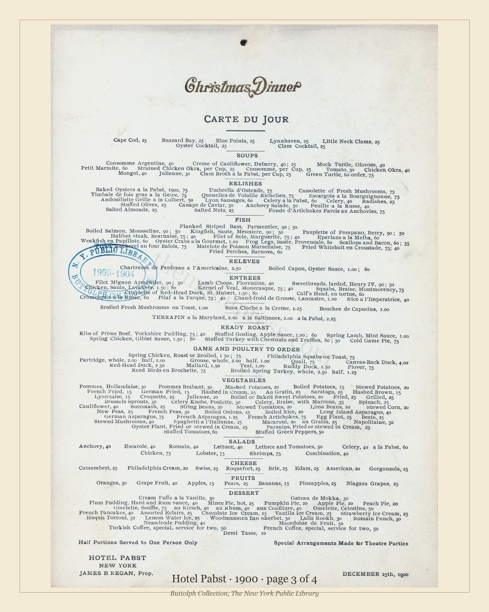 Vintage menu — page 3 of 4