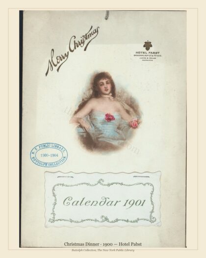 Christmas Dinner · 1900 — Hotel Pabst