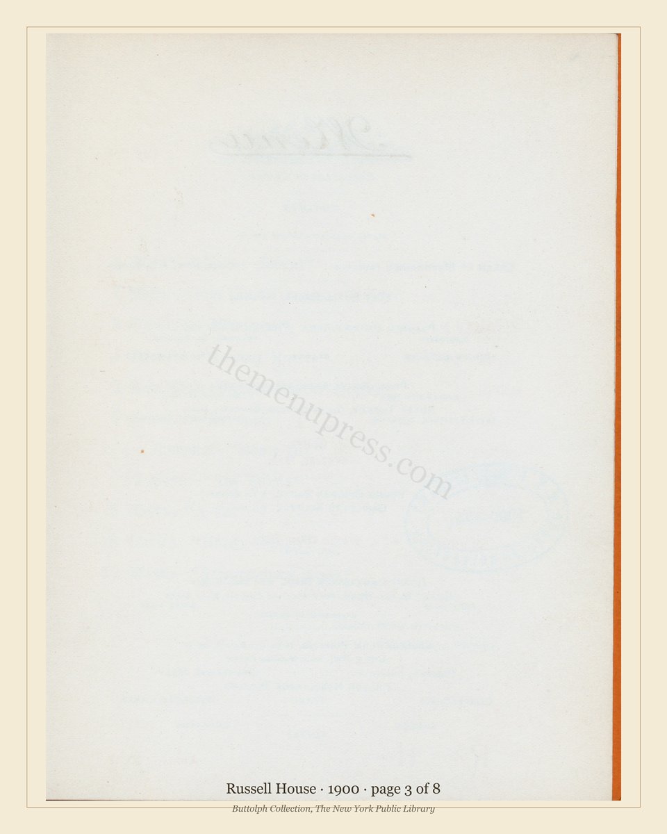 Vintage menu — page 3 of 8