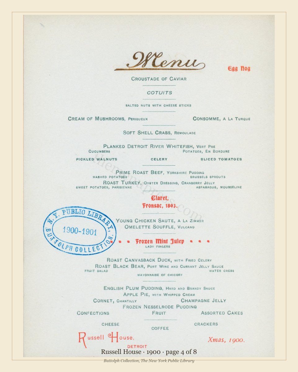 Vintage menu — page 4 of 8