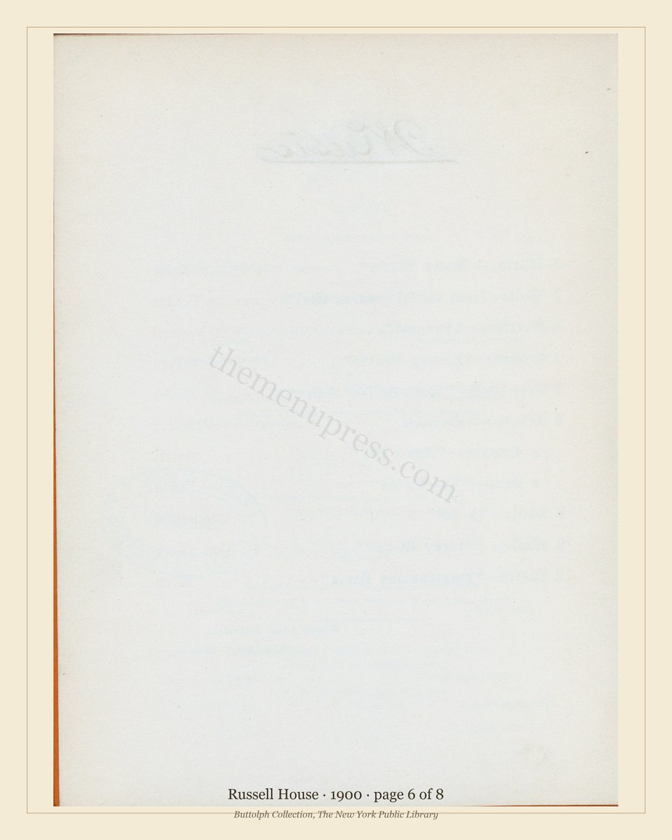 Vintage menu — page 6 of 8