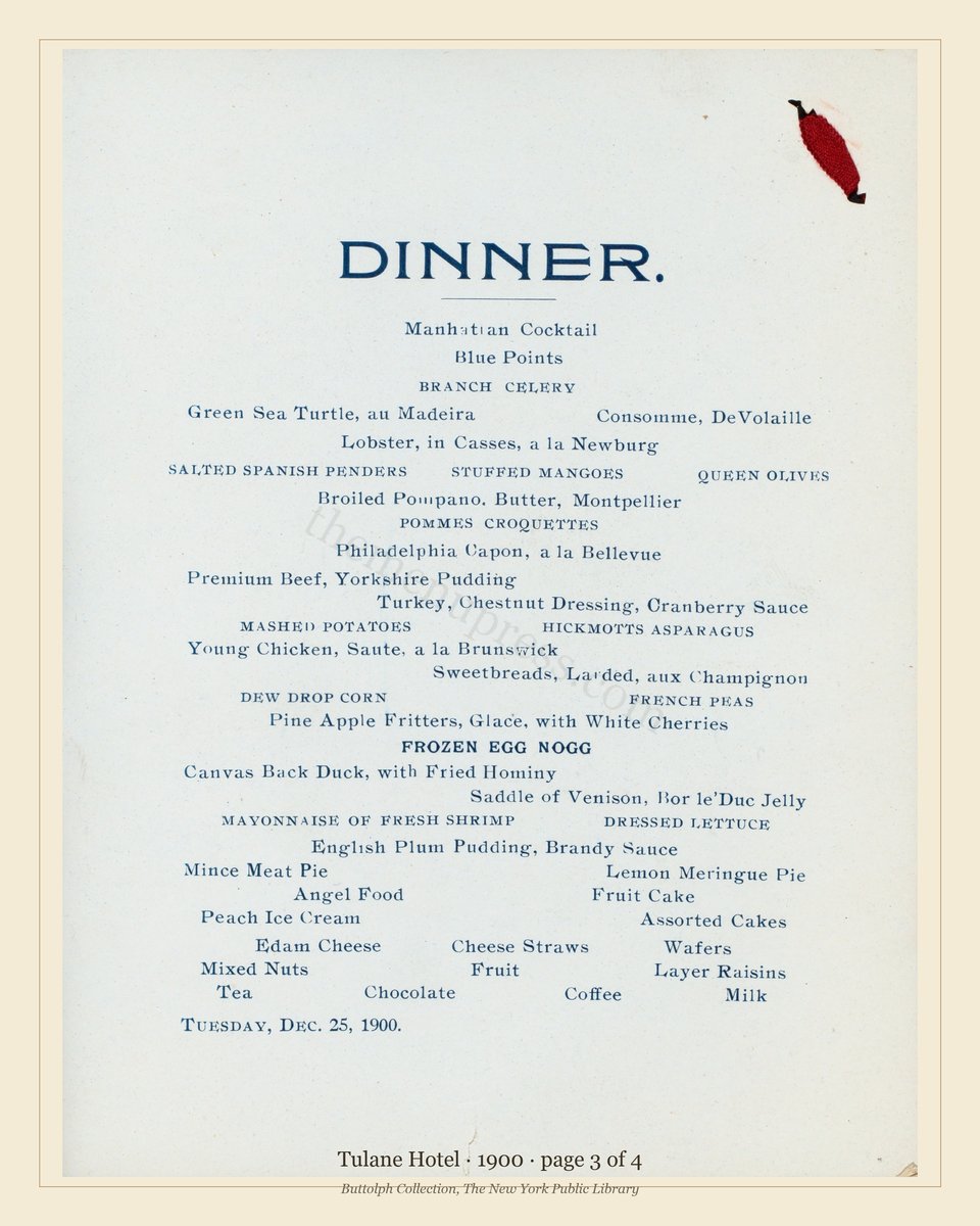 Vintage menu — page 3 of 4