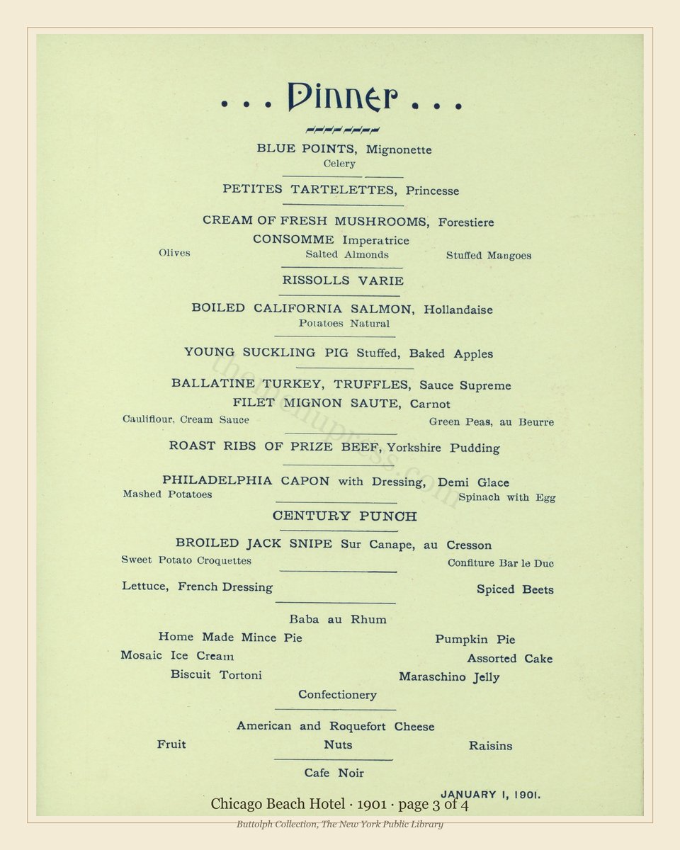 Vintage menu — page 3 of 4