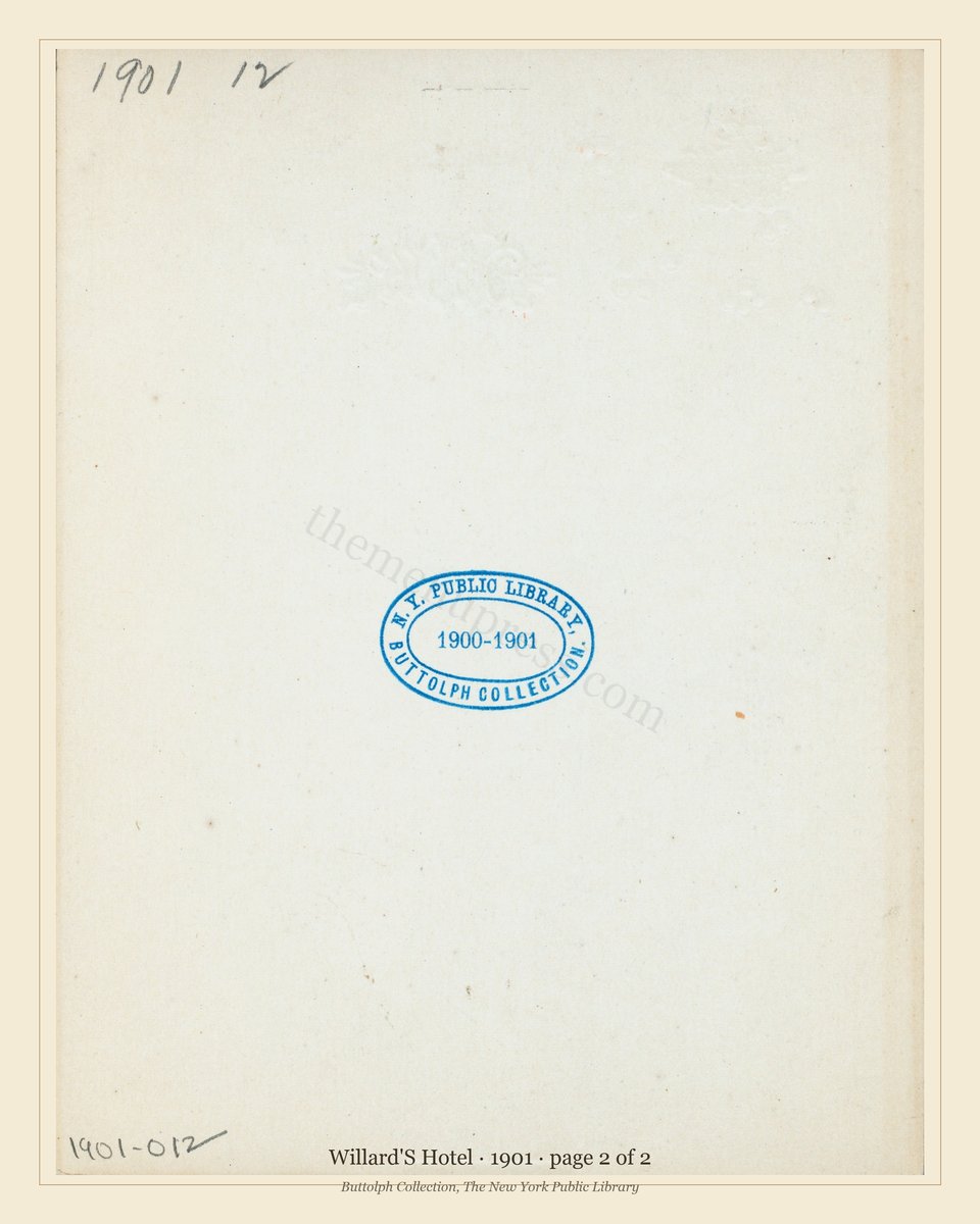 Vintage menu — page 2 of 2