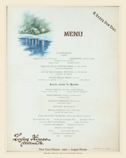 New Year Dinner · 1901 — Logan House