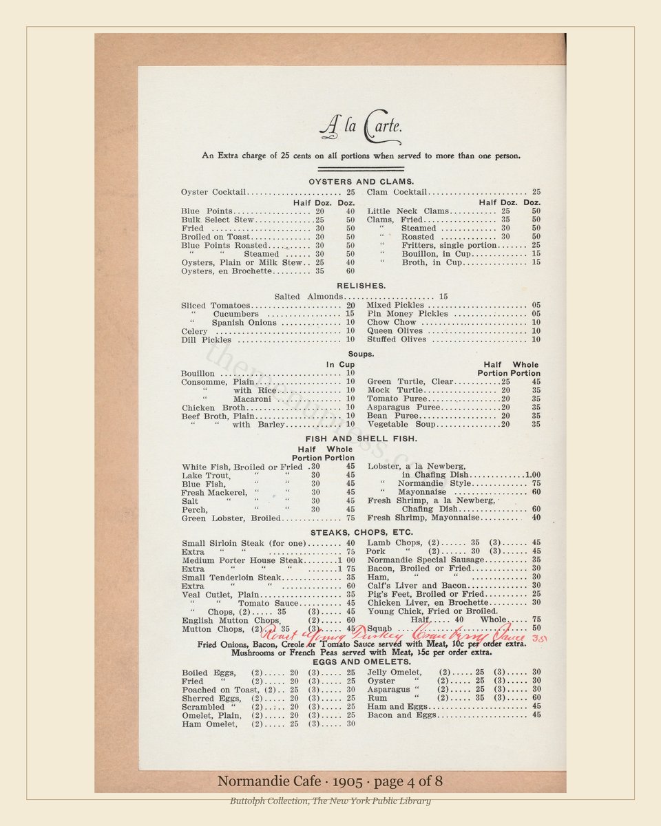 Vintage menu — page 4 of 8