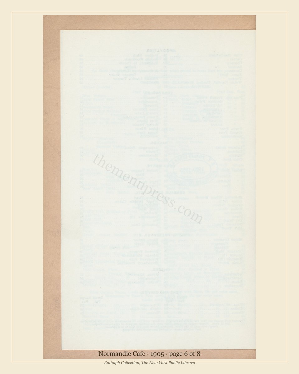 Vintage menu — page 6 of 8