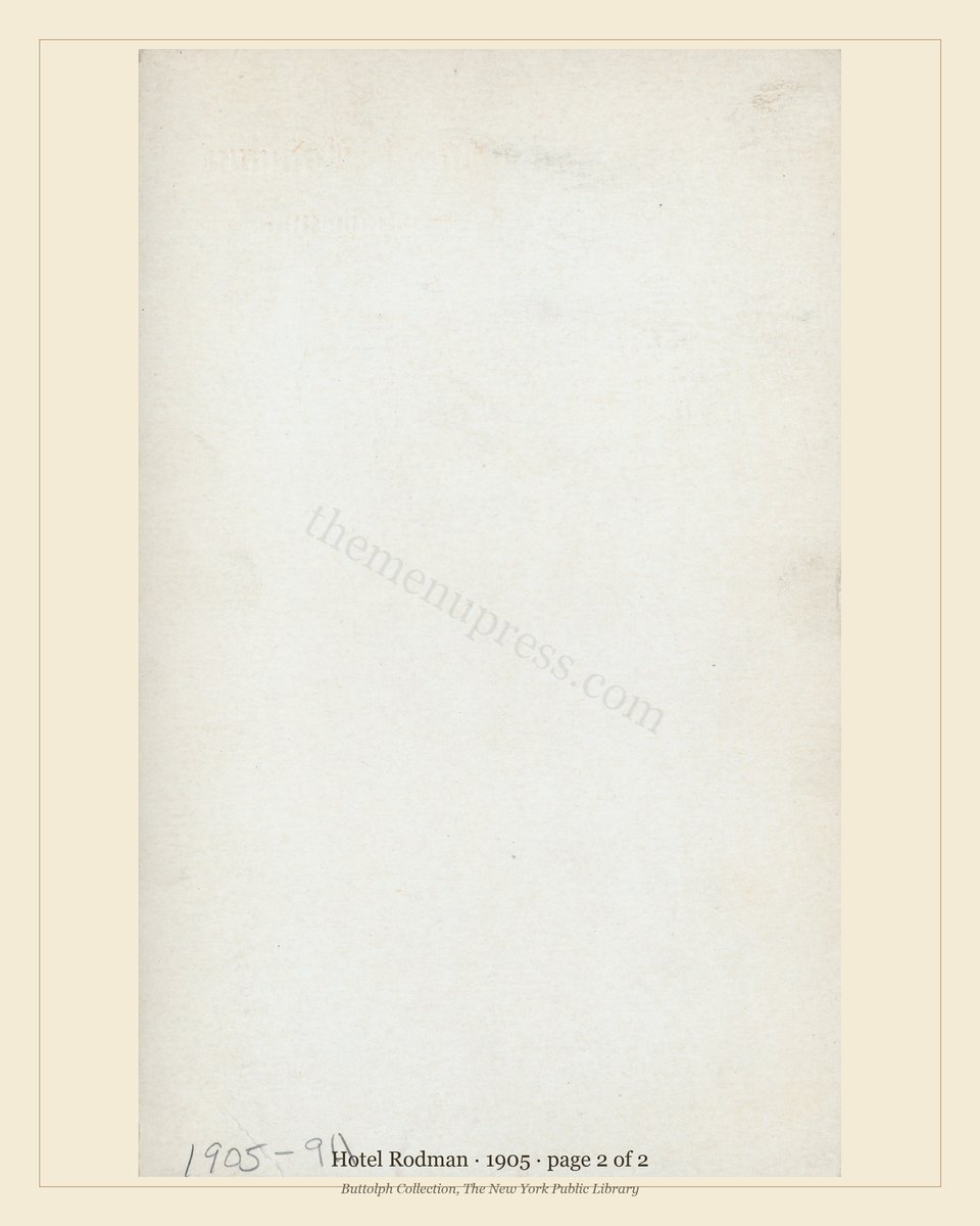 Vintage menu — page 2 of 2
