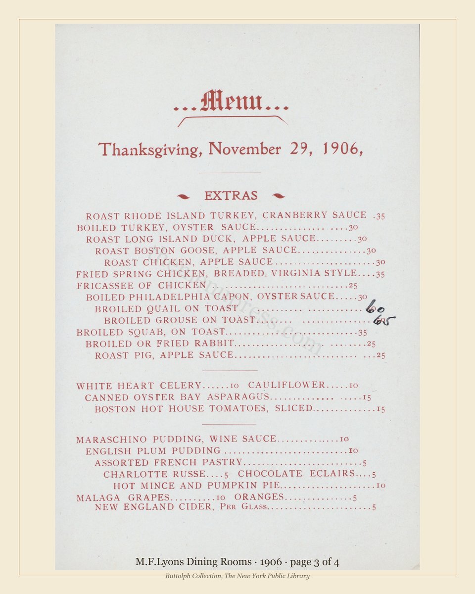 Vintage menu — page 3 of 4