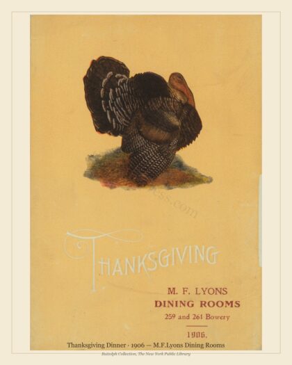 Thanksgiving Dinner · 1906 — M.F.Lyons Dining Rooms