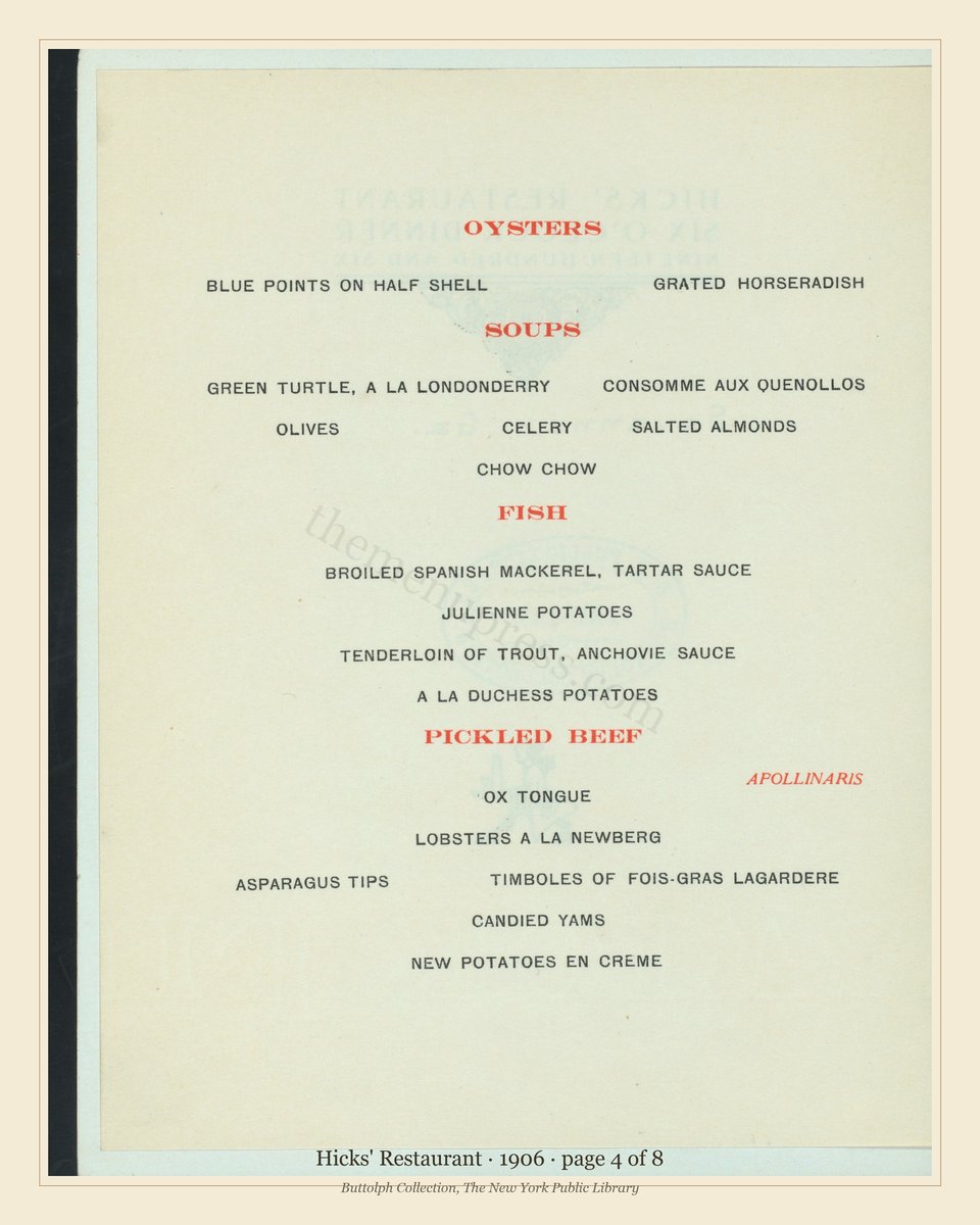 Vintage menu — page 4 of 4