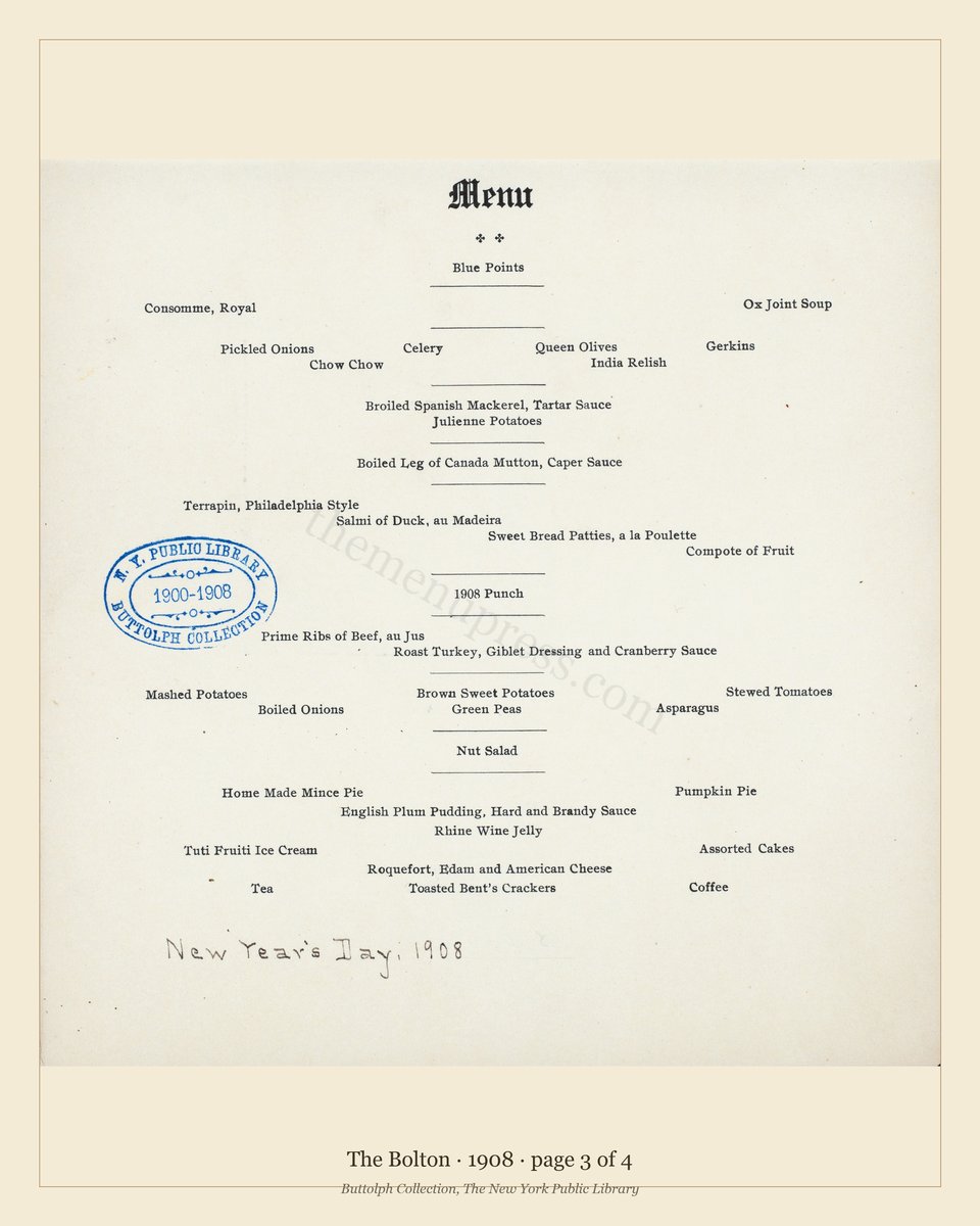 Vintage menu — page 3 of 4