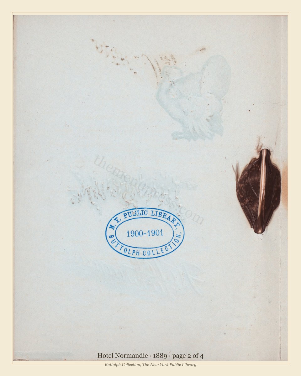 Vintage menu — page 2 of 4