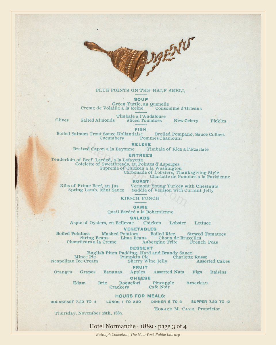 Vintage menu — page 3 of 4