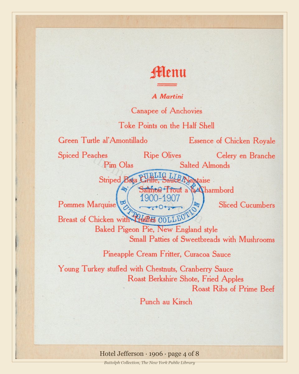 Vintage menu — page 4 of 6